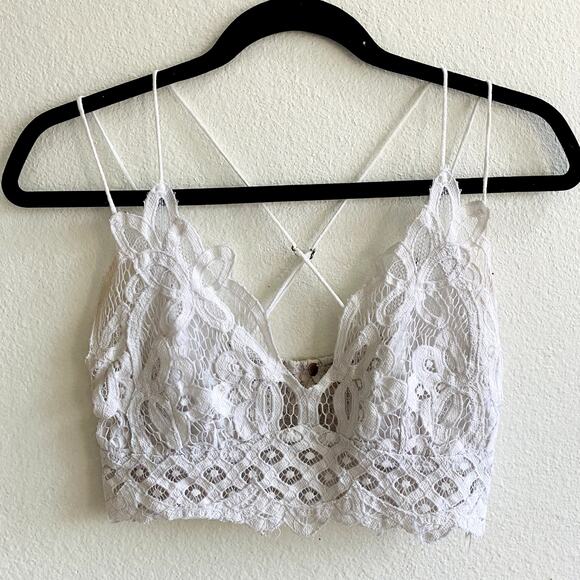 Free People White Adella Lace Boho Bralette Brami - Picture 5 of 6